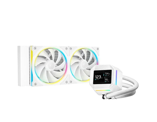 DeepCool LM240 WH ARGB Liquid Cooler With Mini LCD Screen IntelLGA1851/1700/1200/1151/1150/1155 AMDAM5/AM4, R-LM240-WHDMMC-1