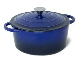 Healthy Choice 26cm Enamelled Cast Iron French Oven Casserole 4.7L Blue CIC26B