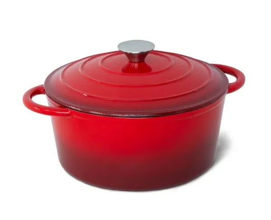 Healthy Choice 26cm Enamelled Cast Iron French Oven Casserole 4.7L Red CIC26R
