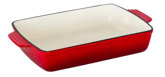 Healthy Choice Enamelled Cast Iron 38.5x23cm Rectangular Roaster 3.4L Red CIR04