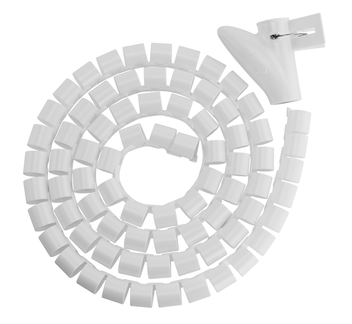 Brateck 25mm/1' Diameter Coiled Tube Cable Sleeve Material Polyethylene(PE) Dimensions 1000x25mm - White (LS), HC-25-W