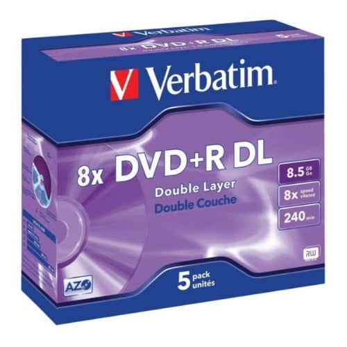Verbatim DVD+R DL 8.5GB 25Pk White Wide Inkjet 8x, 43667