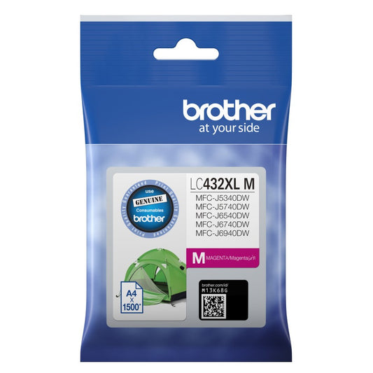 Brother Magenta Ink Cartridge to Suit Mfc-j5340dw/mfc-j5740dw/mfc-j6540dw/mfc-j6740dw/mfc-j6940dw -up to 1500 Pages, LC-432XLM