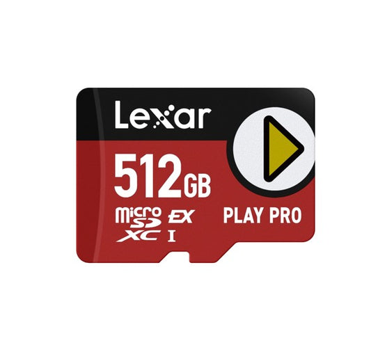 Lexar PLAY PRO microSDXC Express Card 512GB, microSDXC, high performance, microSD Express, up to 900MB/s read and 600MB/s write, LMSXPS0512G-BNNNG