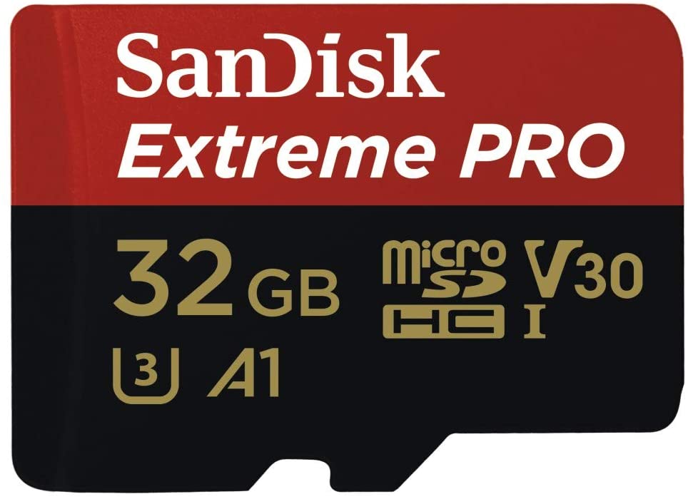 SanDisk Extreme Pro 32GB microSD SDHC SQXCG 100MB/s 90MB/s V30 U3 C10 UHS-1 4K UHD Shock temperature water & X-ray proof with SD Adaptor >16GB, SDSQXCG-032G-GN6MA