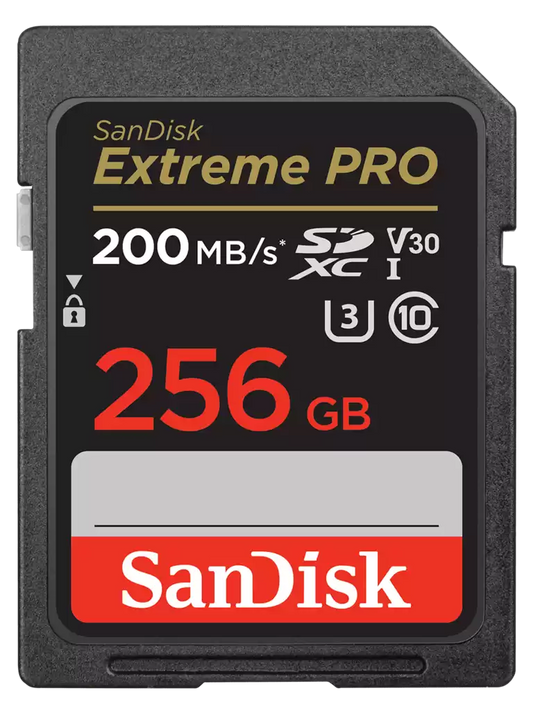 SanDisk 256GB Extreme PRO Memory Card 200MB/s Full HD & 4K UHD Class 30 Speed Shock Proof Temperature Proof Water Proof X-ray Proof Digital Camera, SDSDXXD-256G-GN4IN