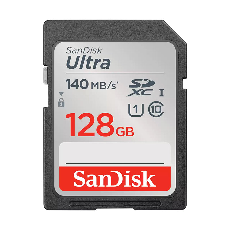SanDisk Ultra 128GB SDHC SDXC UHS-I Memory Card 140MB/s Full HD Class 10 Speed Shock Proof Temperature Proof Water Proof X-ray Proof Digital Camera, SDSDUNB-128G-GN6IN
