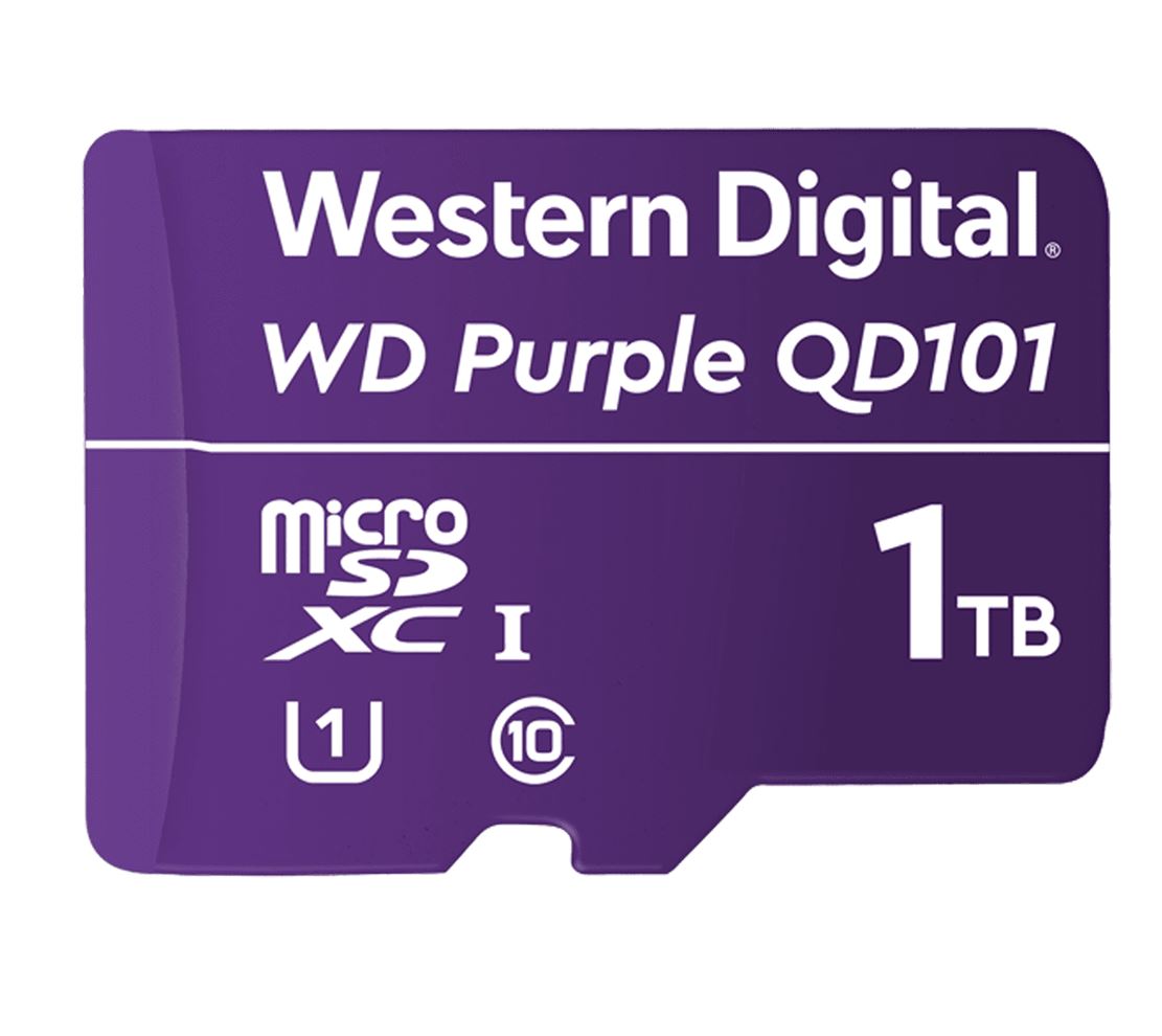 Sandisk Western Digital WD Purple 1TB MicroSDXC Card 24/7 -25°C to 85°C Weather & Humidity Resistant for Surveillance IP Cameras mDVRs NVR Dash Cams Drones, WDD100T1P0C-85AEL0