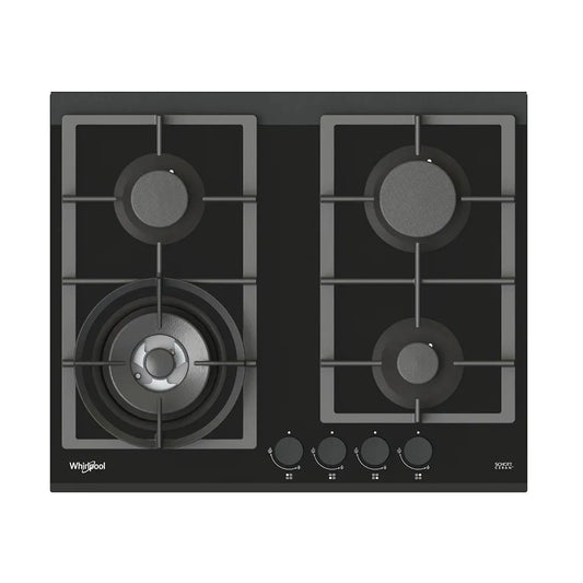 Whirlpool 60cm 4-Burner Gas Glass Cooktop Black - GGW610NBAUS