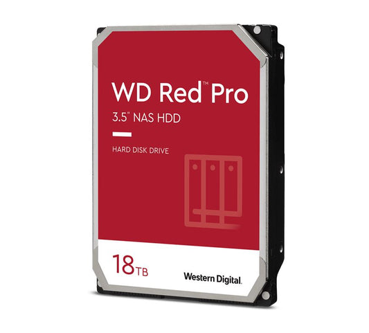 Western Digital WD Red Pro 18TB 3.5' NAS HDD SATA3 7200RPM 512MB Cache 24x7 300TBW ~24-bays NASware 3.0 CMR Tech 5yrs wty, WD181KFGX