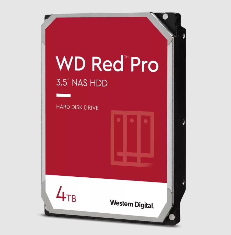 Western Digital WD Red Pro 4TB 3.5' NAS Hard Drive, SATA 6 Gb/s, ITR 267 MB/s, 7200RPM, 256MB Cache, CMR Tech, 3.5-inchFORM FACTOR, 5yrs wty, WD4005FFBX