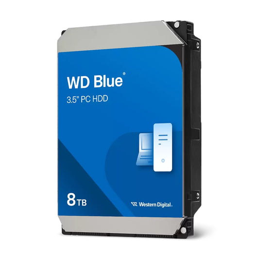 Western Digital Blue PC Desktop 8TB 3.5' Hard Drive SATA 6Gb/s 5640RPM 256MB Cache CMR 2-Year Limited Warranty, WD80EAAZ