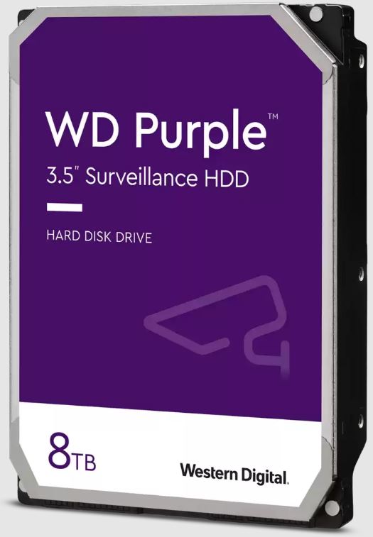 Western Digital WD Purple 8TB 3.5' Surveillance HDD 256MB Cache SATA 3-Year Limited Warranty, WD85PURZ