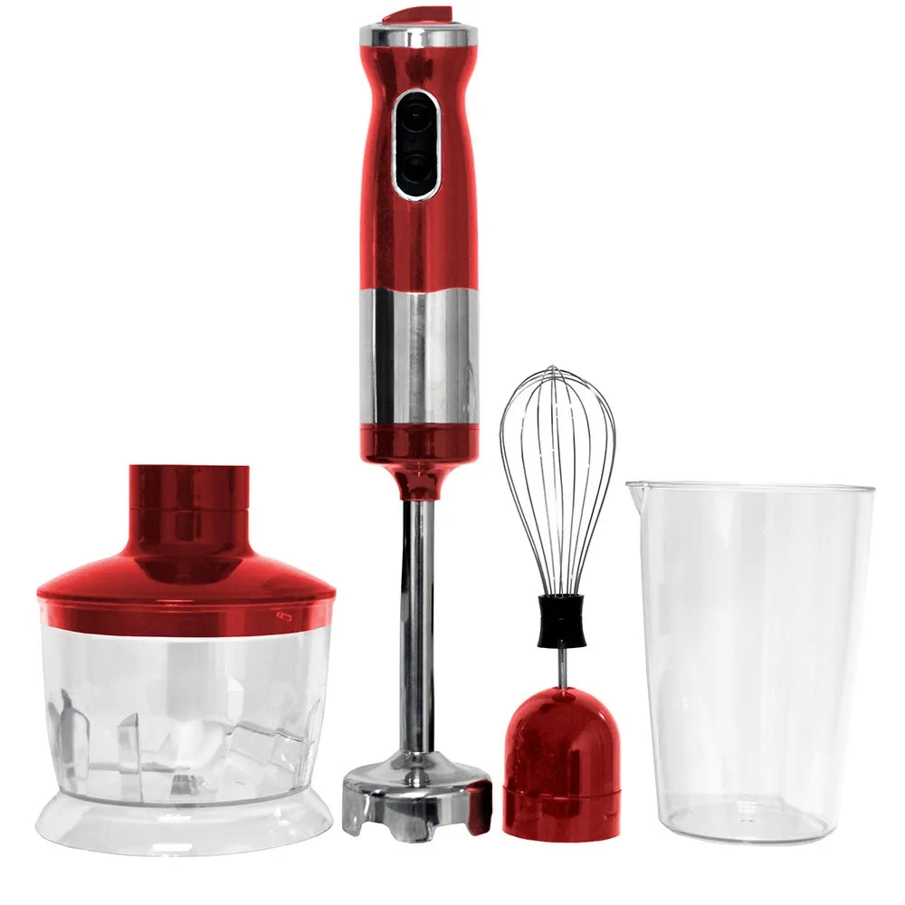 Healthy Choice Hand Blender Stick Mixer Set Red HB57