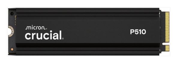 Micron (Crucial) Crucial P510 2TB Gen5 2280 NVMe M.2 SSD Heatsink 10,000 / 8,700 MB/s R/W 1200TBW 1.4M IOPS 1.5M hrs MTTF Full-Drive Encryption 5yrs, CT2000P510SSD5