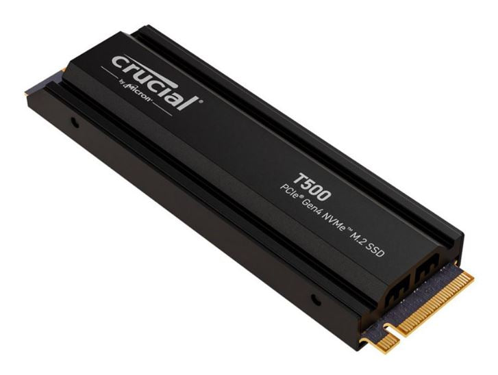 Micron (Crucial) Crucial T500 4TB Gen4 NVMe SSD Heatsink - 7400/7000 MB/s R/W 2400TBW 1440K IOPs 1.5M hrs MTTF Acronis True Image Creative Cloud PS5, CT4000T500SSD5