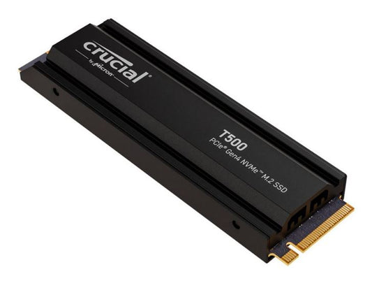Micron (Crucial) Crucial T500 4TB Gen4 NVMe SSD Heatsink - 7400/7000 MB/s R/W 2400TBW 1440K IOPs 1.5M hrs MTTF Acronis True Image Creative Cloud PS5, CT4000T500SSD5