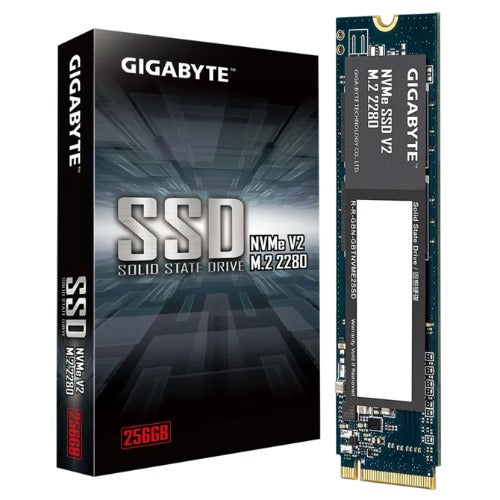 GIGABYTE Gen3 256GB NVMe PCIe 3.0 x4 M.2 2280 SSD, 3200MB/s Read, 1200MB/s Write, 1.5M Hours MTBF, 3-Year Warranty, G3NVMEV2256G M.2 256GB