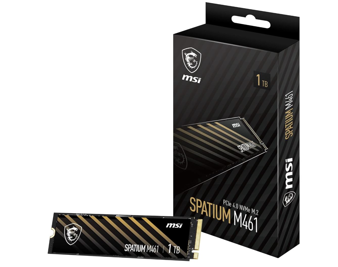 MSI SPATIUM M461 PCIe 4.0 NVMe M.2 1TB Internal SSD PCIe Gen4 NVMe (SPATIUM M461 PCIe 4.0 NVMe M.2 1TB), 5 Year Warranty, SPATIUM M461 1TB