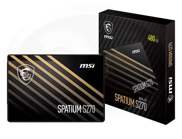 MSI SPATIUM S270 SATA 2.5' 480GB, PHISON S11, 3D NAND, SATA III 6Gbps, Sequential Read up to 500MB/s, Sequential Write up to 450MB/s, 250 TBW, 5Y WTY, SPATIUM S270 SATA 2.5 480GB
