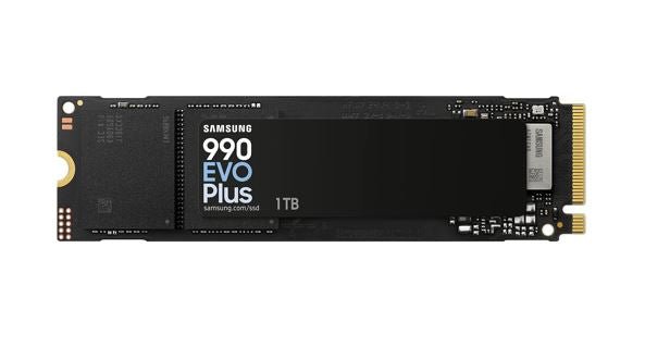 Samsung 990 EVO Plus 1TB PCIe Gen5 NVMe SSD 7150MB/s 6300MB/s R/W 850K/1350K IOPS 600TBW 1.5M hrs V-NAND TLC AES 256-bit Encryption 5yr wty, MZ-V9S1T0BW