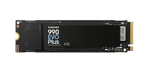 Samsung 990 EVO Plus 4TB PCIe Gen5 NVMe SSD 7250MB/s 6300MB/s R/W 1050K/1400K IOPS 2400TBW 1.5M hrs V-NAND TLC AES 256-bit Encryption 5yr wty, MZ-V9S4T0BW