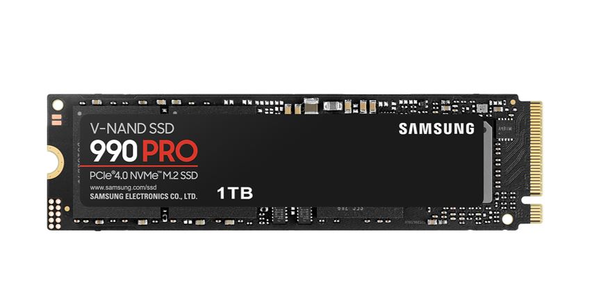 Samsung 990 Pro 1TB Gen4 NVMe SSD 7450MB/s 6900MB/s R/W 1550K/1200K IOPS 600TBW 1.5M Hrs MTBF for PS5 5yrs Wty, MZ-V9P1T0BW