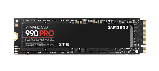 Samsung 990 Pro 2TB Gen4 NVMe SSD 7450MB/s 6900MB/s R/W 1550K/1200K IOPS 1200TBW 1.5M Hrs MTBF for PS5 5yrs Wty, MZ-V9P2T0BW