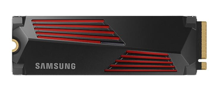 Samsung 990 Pro 4TB with Heatsink Gen4 NVMe SSD 7450MB/s 6900MB/s R/W 1600K/1550K IOPS 2400TBW 1.5M Hrs MTBF for PS5 5yrs Wty, MZ-V9P4T0CW