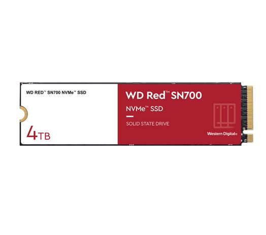 Sandisk Western Digital WD Red SN700 4TB NVMe NAS SSD 3400MB/s 3100MB/s R/W 5100TBW 550K/520K IOPS M.2 Gen3x4 1.75M hrs MTBF 5yrs wty, WDS400T1R0C-68BDK0