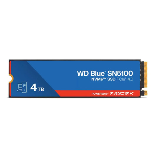 Western Digital WD Blue SN5100 NVMe SSD - 4TB, M.2 2280, PCIe Gen4, Read 6900MB/s, Write 6700MB/s, 900K/1100K IOPS, TBW 1200, 5yr Warranty, WDS400T5B0E-00CPE0