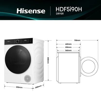Hisense 9kg Series 5i Heat Pump Dryer White HDF5I90H