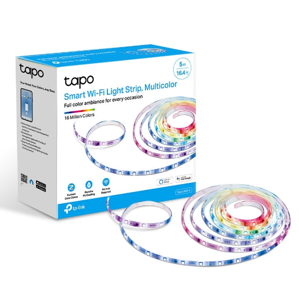 TP-Link Tapo L920-5 Smart Wi-Fi Light Strip, Multicolor, Pu Coating For External Protection, Voice Control, 50 Colour Zones, No Hub Required, 5000x10x