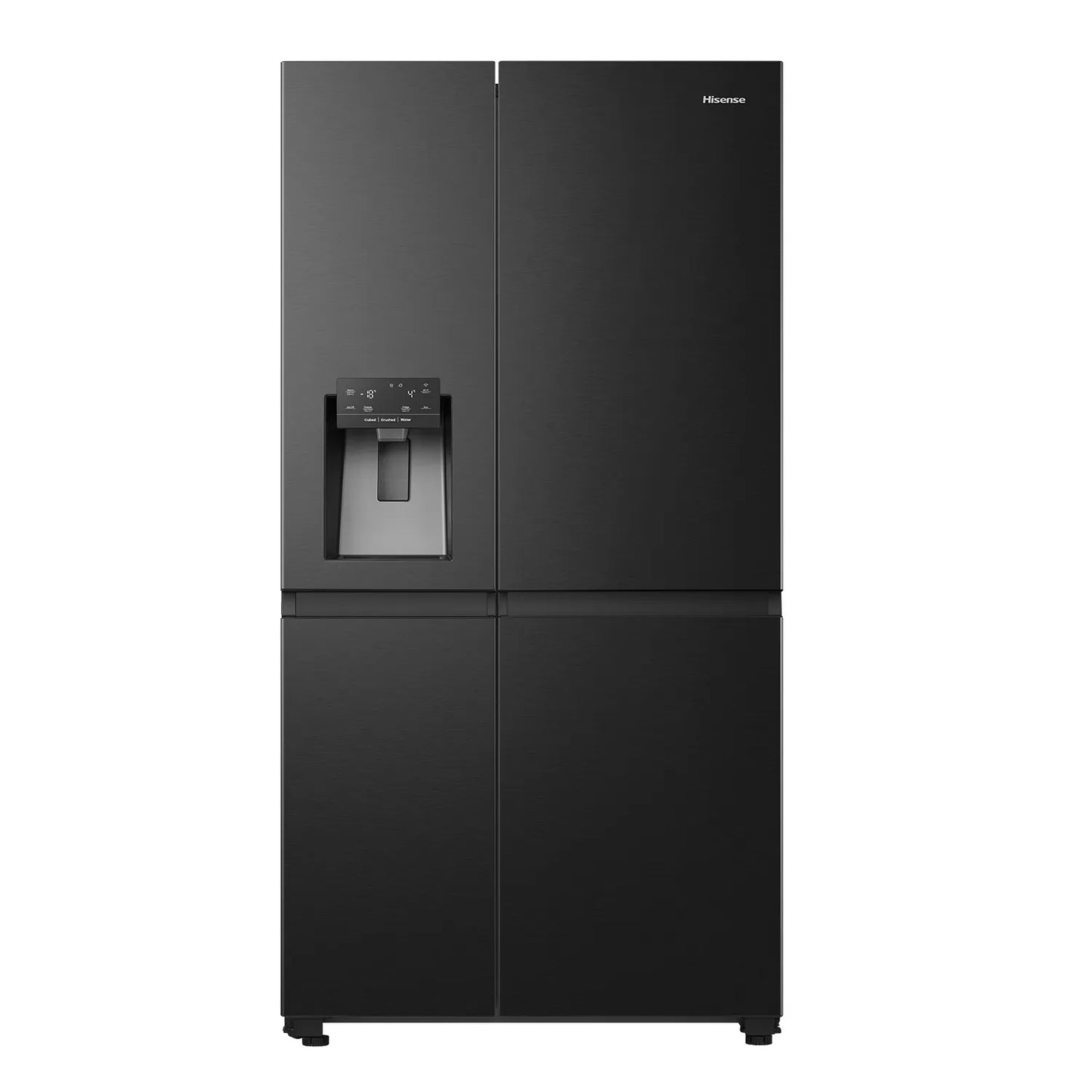 Hisense 632L Side by Side Fridge with Non-Plumbed Water and Ice Maker Black - HRSBS633BW