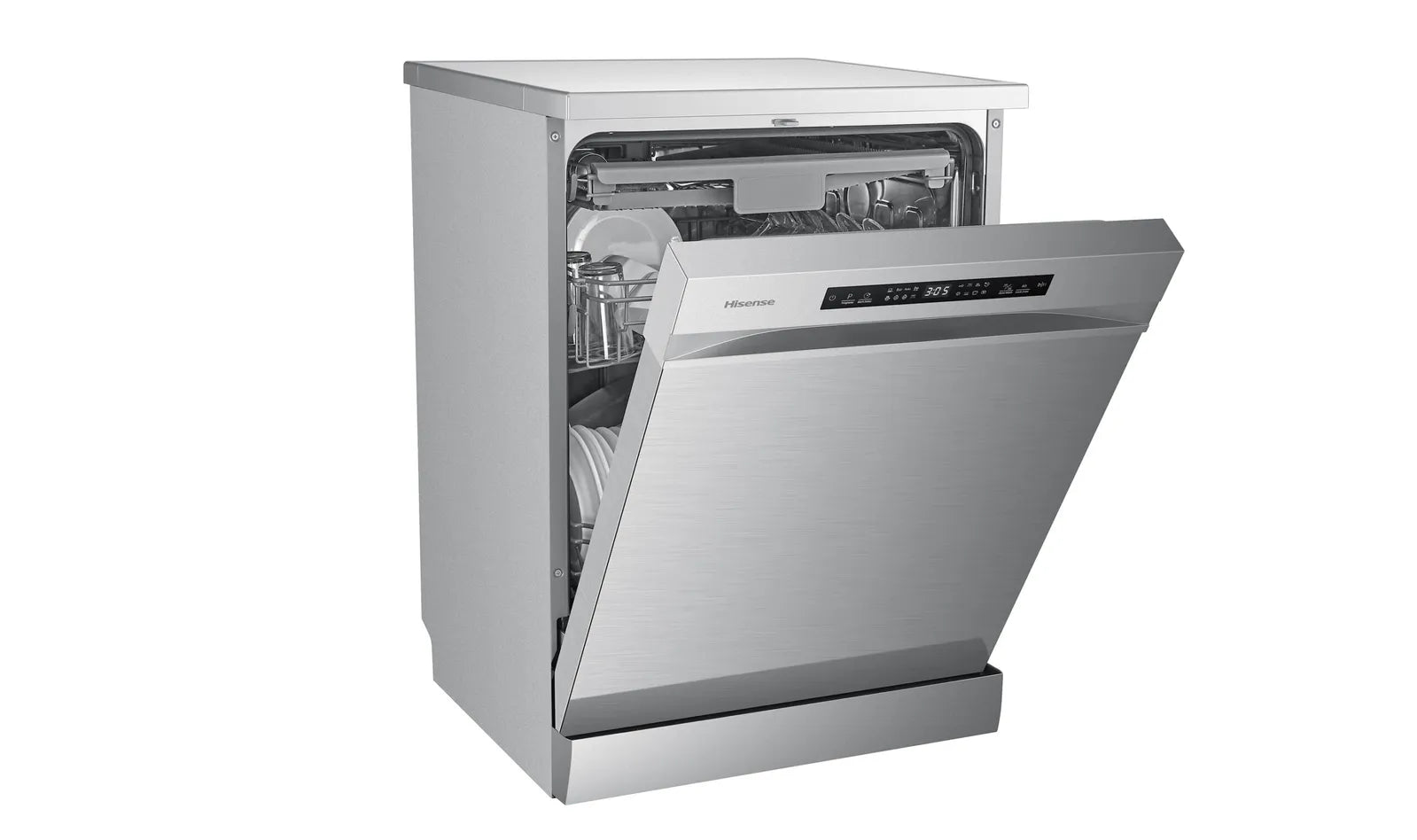 Hisense 60cm 14 Place Setting Freestanding Dishwasher Stainless Steel HSCE14FS