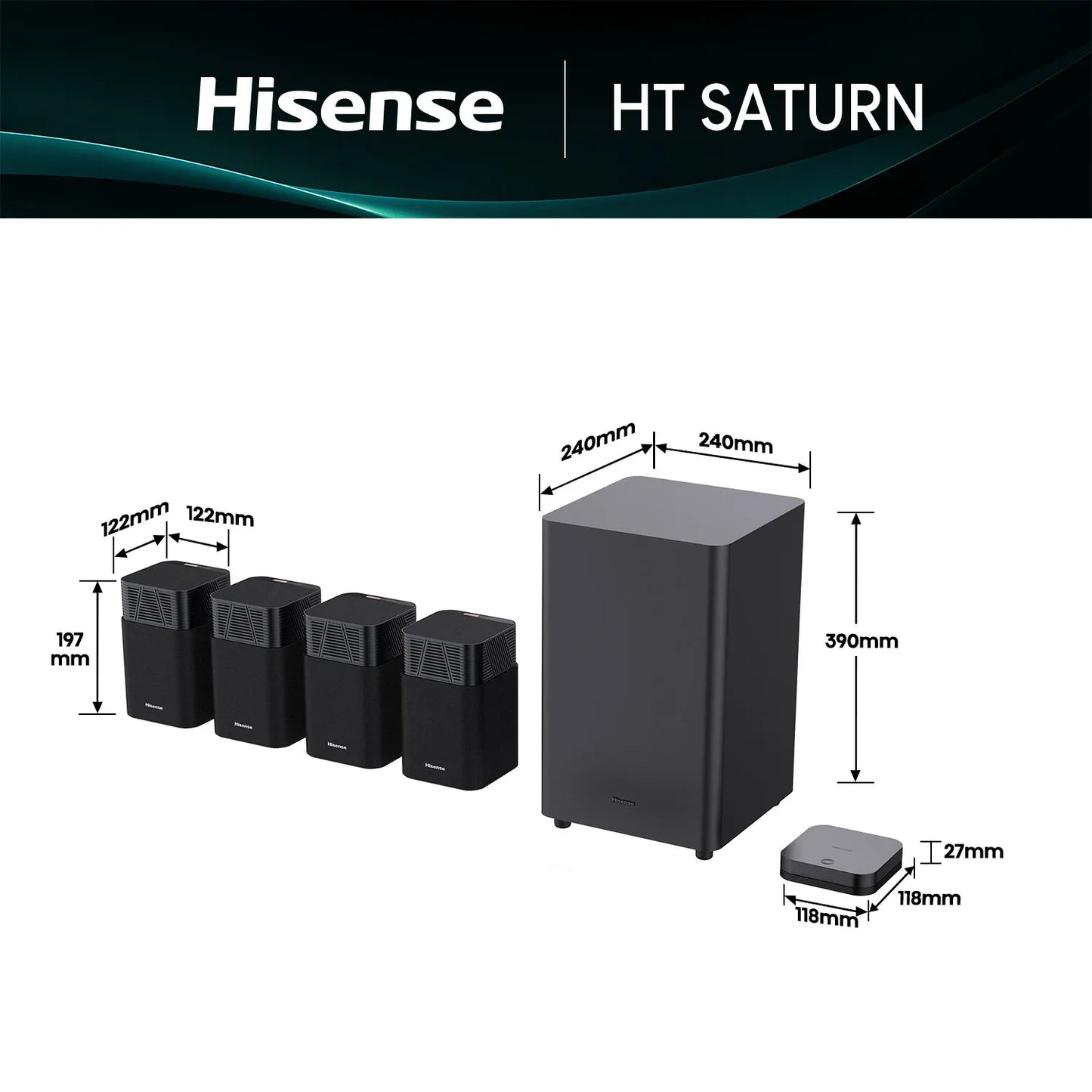 Hisense 4.1.2ch Home Theatre System with Dolby Atmos - HT-SATURN