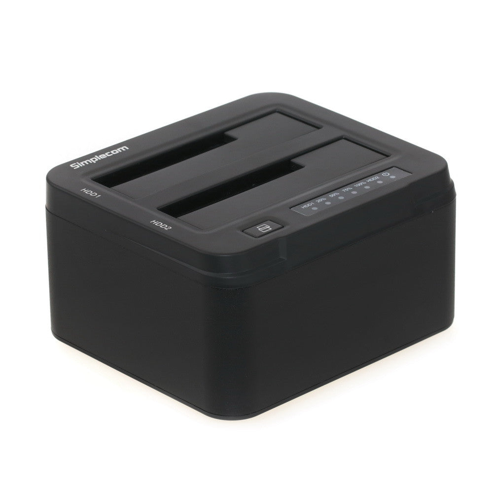 Simplecom SD322 Dual Bay USB 3.0 Aluminium Docking Station for 2.5' and 3.5' SATA HDD Black, SD322-BLACK