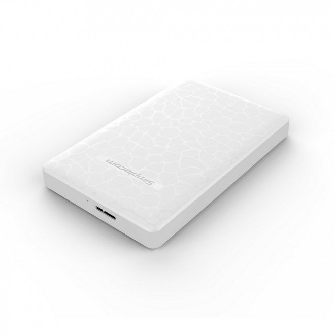 Simplecom SE101 Compact Tool-Free 2.5'' SATA to USB 3.0 HDD/SSD Enclosure White Compatible with 7mm and 9.5mm laptop 2.5' SATA HDD/SSD, SE101-WH