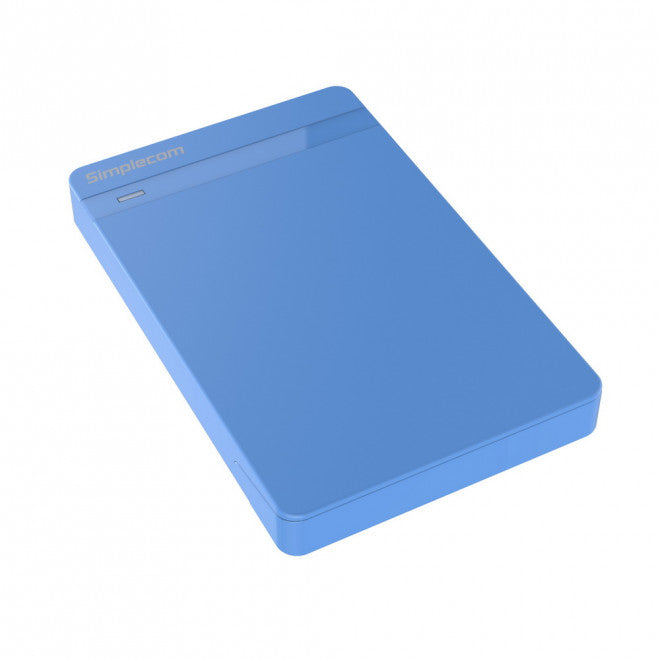 Simplecom SE203 Tool Free 2.5' SATA HDD SSD to USB 3.0 Hard Drive Enclosure - Blue Enclosure Super Speed USB3.0 offer Transfer Rates Up To 5Gbps, SE203-BLUE