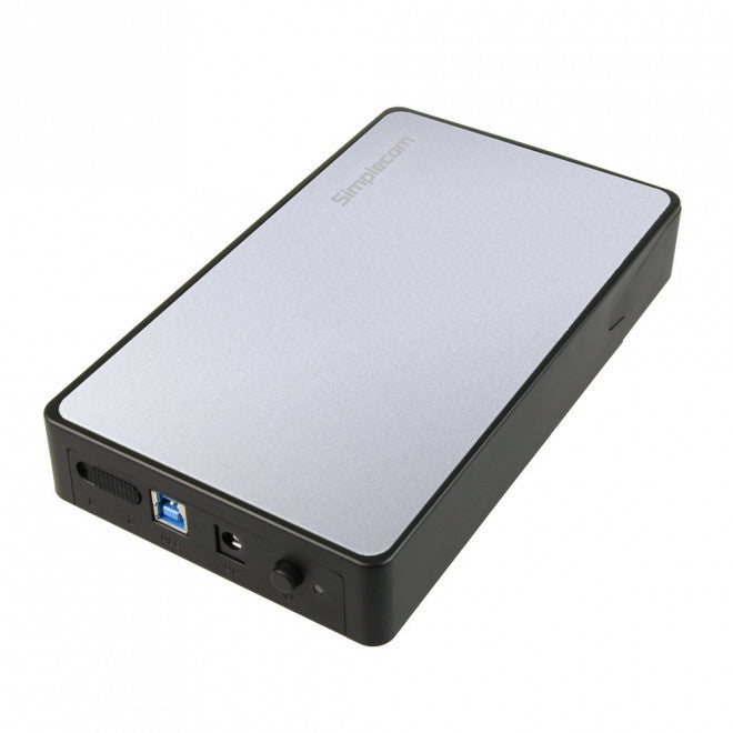 Simplecom SE325 Tool Free 3.5' SATA HDD to USB 3.0 Hard Drive Enclosure - Silver Enclosure, SE325-SILVER