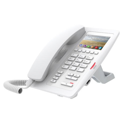Fanvil H5 Hotel / Office Enterprise IP Phone - 3.5' Colour Screen, 1 Line, 6 x Programmable Buttons, Dual 10/100 NIC, POE, 2 Years Warranty- White, H5-W
