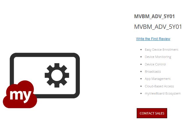 ViewSonic Commercial ViewSonic myViewBoard Manager Advanced subscription - Subscription Licence 5 Years Contact Sales, MVBM_ADV_5Y01