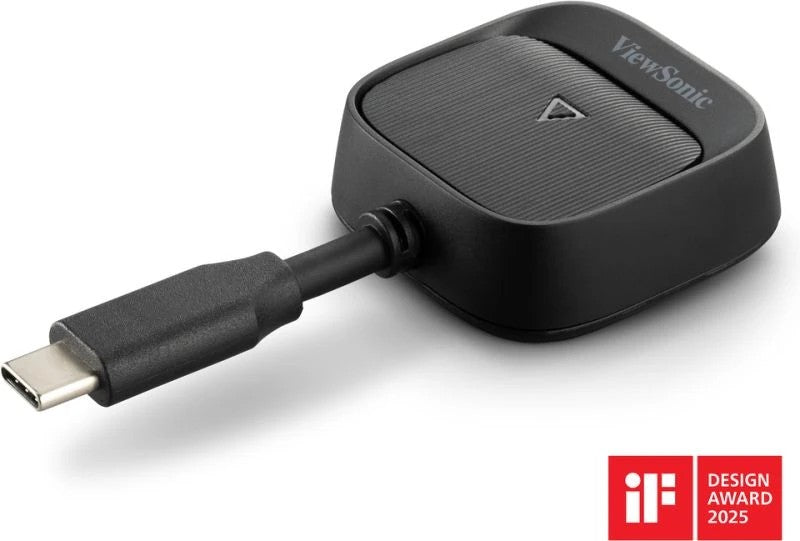 ViewSonic Commercial ViewSonic ViewShare WPD-900 Wireless Screen Casting Kit, Plug-and-Play, 1080p Full HD, USB-C with Pass-Through Charging, 30m Range, PJ-WPD-900