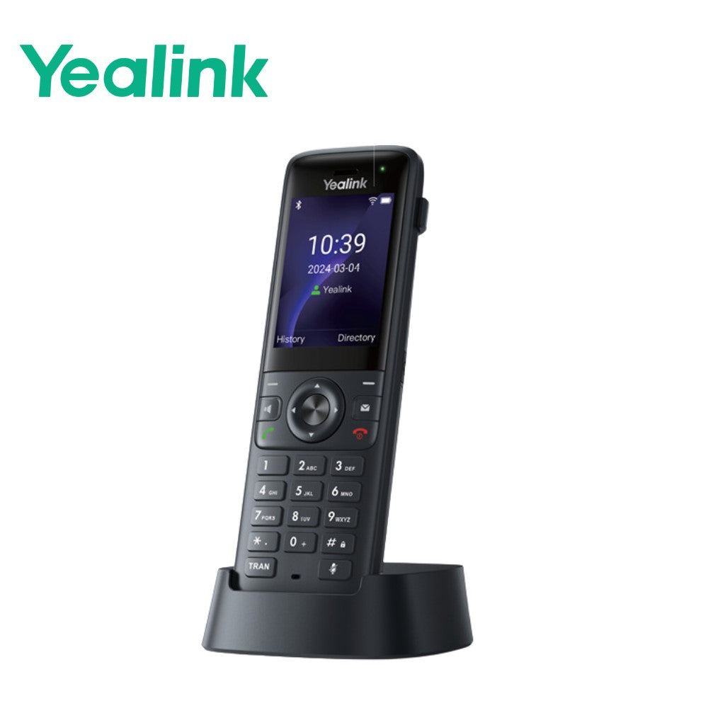 Yealink AX83H Handheld Wi-Fi IP Phone, Wi-Fi 6, Bluetooth, HD Audio, Smart Noise Cancellation, QuickCharge, Vibration, 3.5mm Headset Jack, Belt Clip