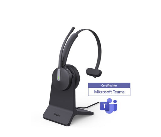 Yealink BH70 Bluetooth Wireless Mono Headset with Stand Teams USB-C/A, 3mic noise cancellation up to 35h Talk time BT51 C Dongle with Type A Adapter, BH70-M-CH-MS-C/A