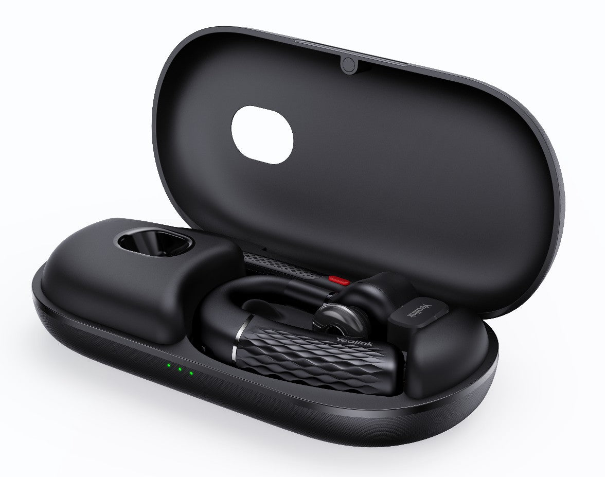 Yealink BH71 Pro USB-C&A Bluetooth Wireless Mono Headset, Carrying Case w/ Built-In Battery (+20hrs), USB-C to USB-A Cable, 10H Talk Time, BH71-P-C/A