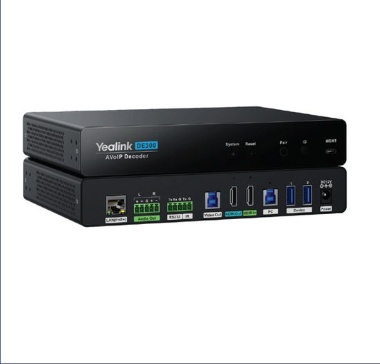 Yealink YealinkDE300,AV over IP, 4K@60Hz4:4:4,USB 3.0 capture for MTR,Seamless 2x2 Video Matrix Switching,Multiple USB Connectivity,HDCP 2.3,Gigabit Ethernet