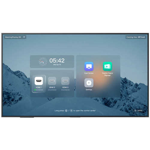 Yealink MeetingDisplay 86' 4K UHD, IPS Panel, Anti-Glare, Dual 12W Speakers, Wi-Fi 6, Bluetooth 5.1, HDMI x3, MD86