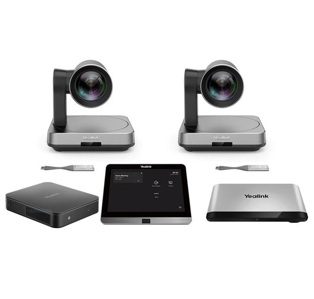 Yealink MVC940 Windows based MTR, MCore Pro, AVHub, 8' Touch Screen, 2x UVC84 12x Optical Zoom Camera, 2x WPP20, No Audio Devices Included, MVC940-C3-002