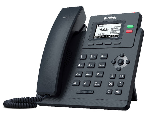 Yealink T31P 2 Line IP phone Entry-level, 132x64 LCD, PoE. No Power Adapter included, Zoom, HD Voice, 5-Way Local Conference, Unified Firmware, SIP-T31P